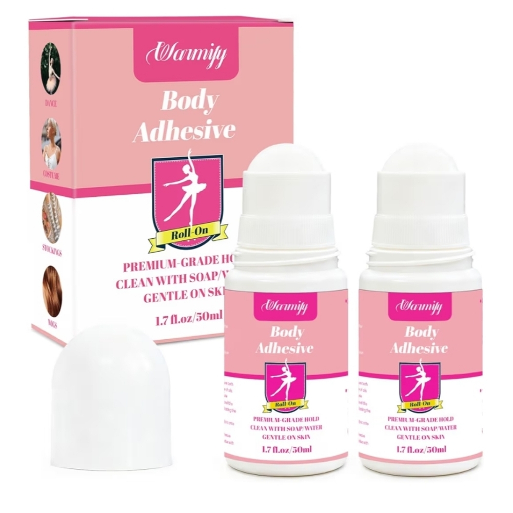 2 Pack Body Glue for Clothes Roll-On